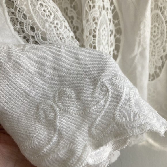 Joseph A Dress Knit Blend Eyelet lace accent Button Back Drop Waist Sz M - Picture 6 of 12